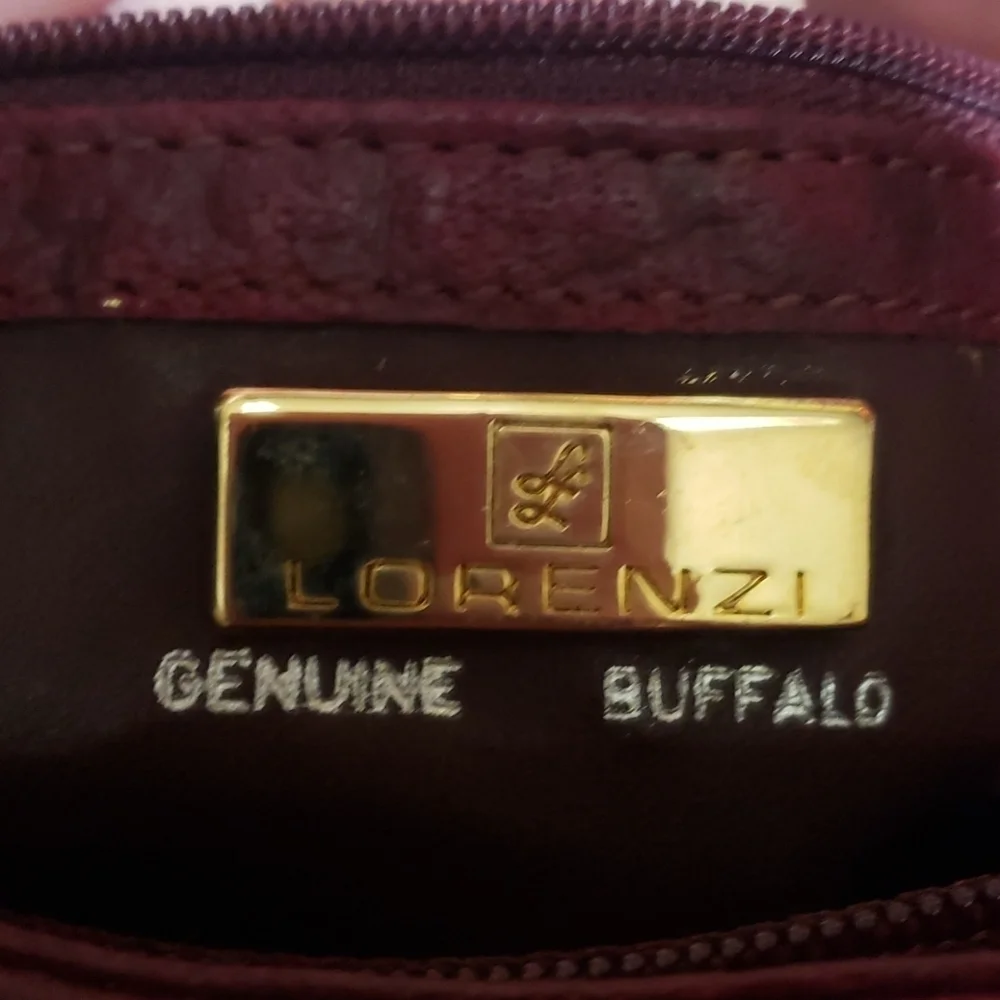 Lorenzi Vintage cape buffalo  shoulder bag red